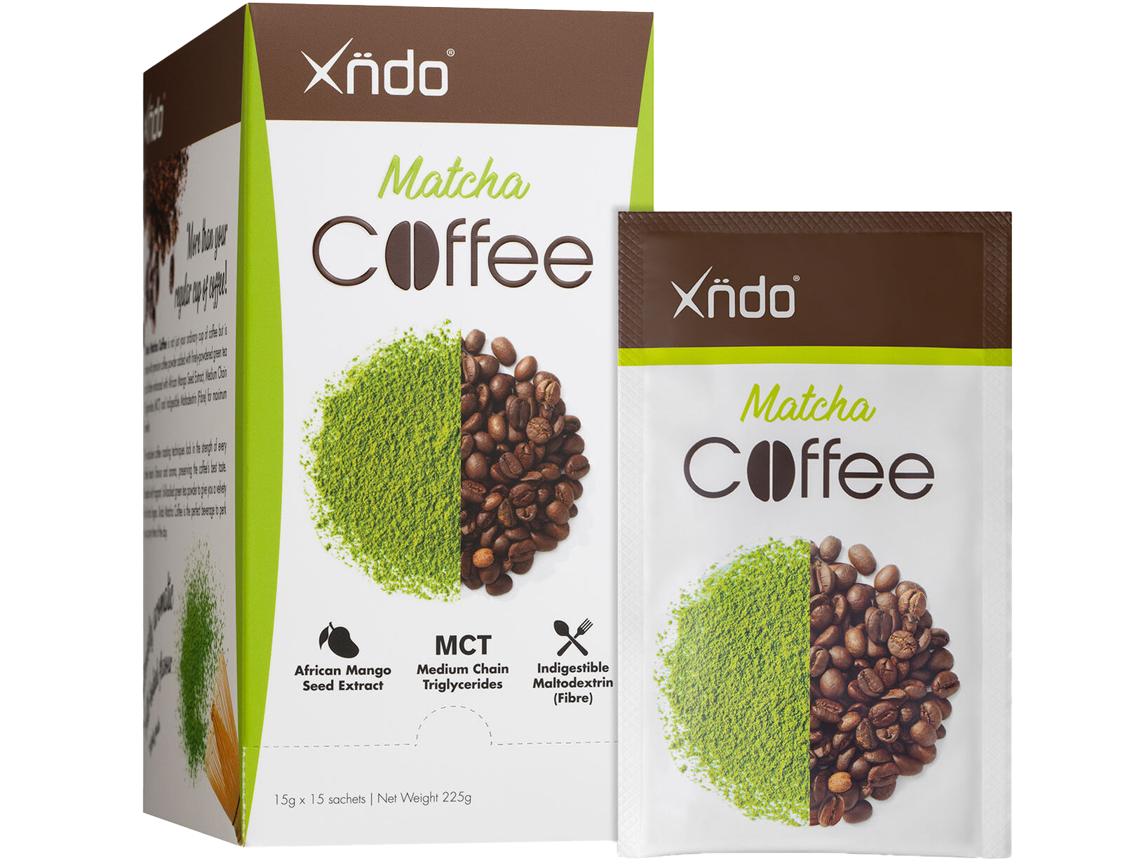 XNDO - MATCHA COFFEE 15G X 15 SACHETS │ 抹茶咖啡