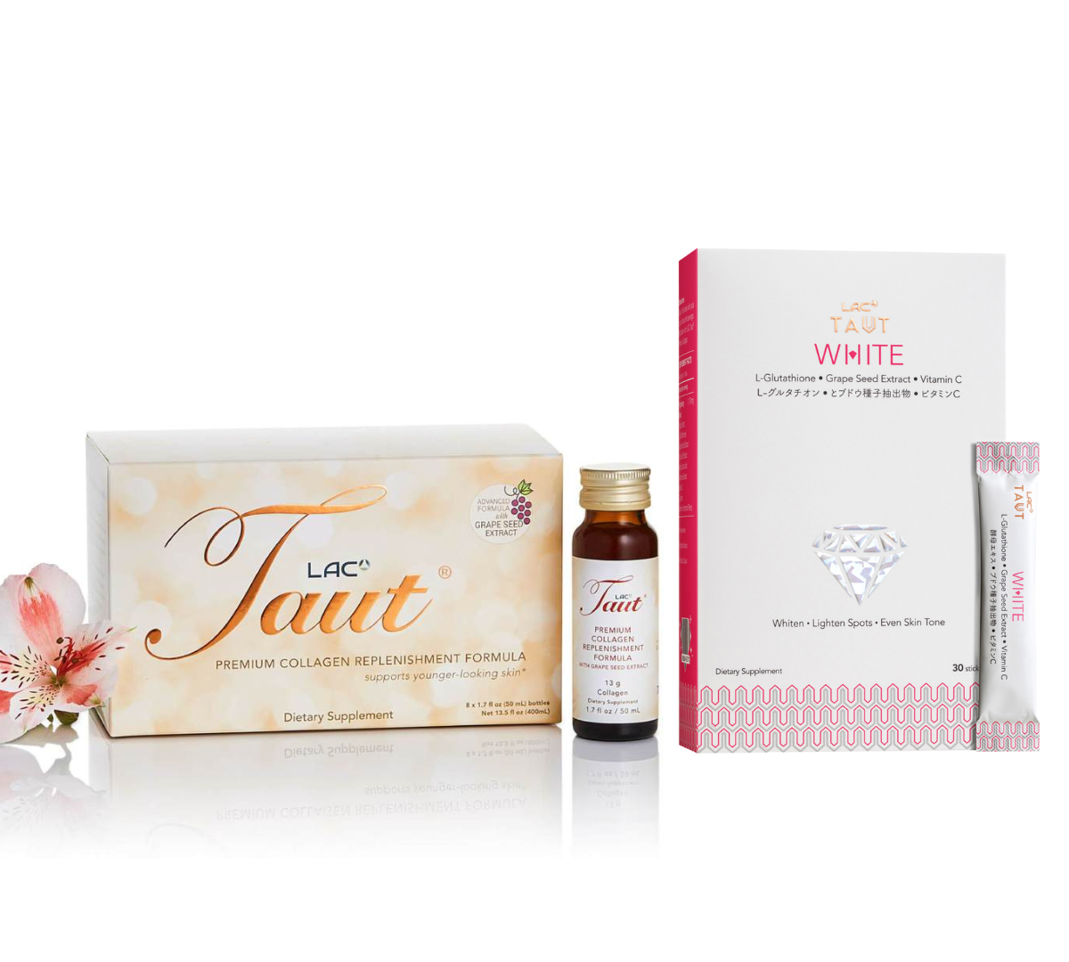 LAC - 美白緊緻套裝 (Taut® 膠原蛋白飲品 + Taut® 回原穀胱甘太美白粉末)  (7折套裝優惠價 | 原價 $1046)