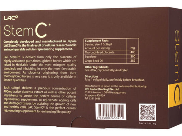 LAC - STEMC® x 30 SOFTGELS | StemC 馬胎盤膠囊 [尊貴逆齡美肌 、 抗衰老] – Sing Health ...